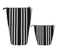 BHHJKK Khiry 11503 - Astuccio portamatite telescopico con albero africano per cancelleria, organizer per ufficio, astuccio retrattile, portapenne per lavoro, 7 × 14,5 cm, 11503, A righe bianche e