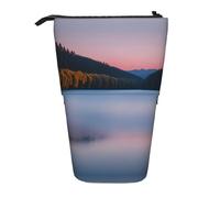 BHHJKK Lake Under Sunset - Astuccio telescopico per matite e matite, con cerniera, Nero , Taglia unica, Astucci per matite