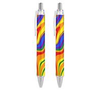 BHHJKK LGBTQ Pride Month Rainbow Gay - Penna a sfera a punta fine (0,5 mm), retrattile, con inchiostro gel, inchiostro nero, 1 pezzo