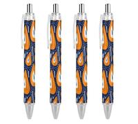 BHHJKK Mid Century Modern con forme a goccia carino penna a sfera retrattile punta fine 0,5 mm penne a cilindro rotondo 4 pz ufficio