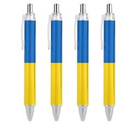 BHHJKK Penna a sfera retrattile a forma di bandiera dell'Ucraina, punta fine da 0,5 mm, penne a barilotto rotondo, 1/2/4 pezzi per ufficio