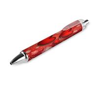 BHHJKK Penna a sfera retrattile a forma di cuore rosso pesca fiocco di neve di San Valentino punta fine 0,5 mm penne a cilindro rotondo 4 pz ufficio