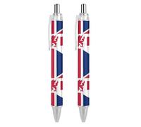 BHHJKK Penna a sfera retrattile con bandiera del Galles Union Jack con punta a sfera da 0,5 mm, scrittura liscia e impugnatura morbida, per scrivania da ufficio, 4 pezzi