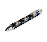 BHHJKK Penna a sfera retrattile con cardellino giallo e blu Jay Birds da 0,5 mm, scrittura liscia e impugnatura morbida, per scrivania da ufficio, 4 pezzi