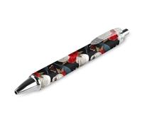 BHHJKK Penna a sfera riutilizzabile da 0,5 mm, nera, stile gotico, corvo, corvo, teschio, luna, stella, strega, magica, spirito, penna a sfera retrattile, per uomini e donne, comoda penna per