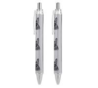 BHHJKK Penne a sfera con stampa ritratto di bulldog francese, per donne e uomini, 0,5 mm, penna a sfera retrattile fine, 2 pezzi