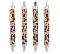 BHHJKK Penne a sfera nere con stampa di cane Golden Retriever per donne e uomini, penna a sfera retrattile fine da 0,5 mm, 4 pezzi
