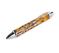 BHHJKK Penne a sfera nere, penna a sfera a inchiostro gel, scrittura liscia, retrattile, punta fine da 0,5 mm, per scuola, ufficio, città, motivo pittura, 1 pezzo