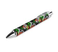 BHHJKK Penne a sfera nere, penne a sfera a inchiostro gel, scrittura liscia, retrattile, punta fine da 0,5 mm, per scuola, ufficio, motivo dinosauro, 4 pezzi