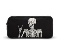 BHHJKK Piccolo astuccio portapenne con cerniera, grande capacità, con teschio, teschio, amore, scheletro, trousse, organizer per cancelleria per ufficio e viaggio, Stile(587), Taglia unica, Astucci