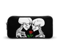 BHHJKK Piccolo astuccio portapenne con cerniera, grande capacità, con teschio, teschio, amore, scheletro, trousse, organizer per cancelleria per ufficio e viaggio, Stile(581), Taglia unica, Astucci