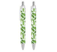 BHHJKK Pickle Cetrioli Penna a sfera con motivo retrattile, fusto rotondo, punta fine, 0,5 mm, 4 pezzi