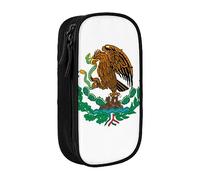 BHHJKK Portamatite da ufficio con bandiera del Messico, grande capacità e robusto, astuccio pieghevole con scomparto con cerniera e manico, Come nella foto, Taglia unica, Astucci per matite