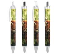 BHHJKK Red Pandas - Penna a sfera retrattile, portatile, inchiostro blu, penne da lavoro per casa e ufficio, 4 pezzi