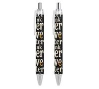 BHHJKK Save Water Drink Beer Penna a sfera con motivo retrattile nero rotondo barile fine penne 0,5 mm 4 pz