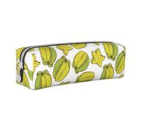 BHHJKK Simpatico astuccio con motivo a stelle e frutta, con cerniera, in pelle, per penne e matite, organizer per cosmetici e trucchi, Come nella foto, Taglia unica, Astucci per matite