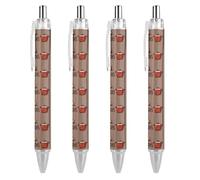 BHHJKK Tipi di patate carino retrattile penna a sfera punta fine 0,5 mm barile rotondo penne 4 PCS ufficio