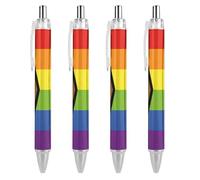 BHHJKK Transgender LGBT - Penna a sfera retrattile a forma di bandiera arcobaleno, punta fine da 0,5 mm, 4 pezzi, per ufficio