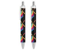 BHHJKK Winds of Change - Penna a sfera con motivo arcobaleno, retrattile, fusto rotondo, punta fine, 0,5 mm, 4 pezzi