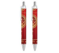 BHHJKK Year Of The Snake 2025 Happy Chinese New Year 2025 Penna a sfera retrattile portatile inchiostro nero penna a sfera penne da lavoro per cancelleria per ufficio regali, 4 pezzi