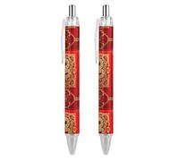 BHHJKK Year Of The Snake 2025 Happy Chinese New Year 2025 Penna a sfera retrattile portatile inchiostro nero penna a sfera penne da lavoro per cancelleria per ufficio regali, 4 pezzi