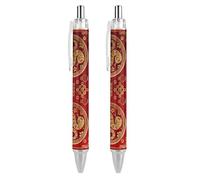 BHHJKK Year Of The Snake 2025 Happy Chinese New Year 2025 Penna a sfera retrattile portatile inchiostro nero penna a sfera penne da lavoro per cancelleria per ufficio regali, 4 pezzi