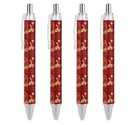 BHHJKK Year Of The Snake 2025 Happy Chinese New Year 2025 Penna a sfera retrattile portatile inchiostro nero penna a sfera penne da lavoro per cancelleria per ufficio regali, 4 pezzi