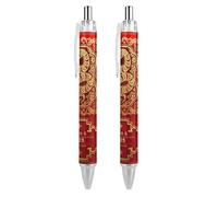 BHHJKK Year Of The Snake 2025 Happy Chinese New Year 2025 Penna a sfera retrattile portatile inchiostro nero penna a sfera penne da lavoro per cancelleria per ufficio regali, 4 pezzi