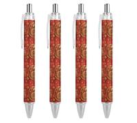 BHHJKK Year Of The Snake 2025 Happy Chinese New Year 2025 Penna a sfera retrattile portatile inchiostro nero penna a sfera penne da lavoro per cancelleria per ufficio regali, 4 pezzi