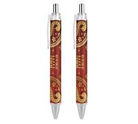 BHHJKK Year Of The Snake 2025 Happy Chinese New Year 2025 Penna a sfera retrattile portatile inchiostro nero penna a sfera penne da lavoro per cancelleria per ufficio regali, 4 pezzi