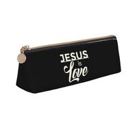 BHHJKK Yeshua - Astuccio in pelle a triangolo con Gesù Cristiano, portapenne, cosmetici, cancelleria da scrivania, organizer per ufficio, donne e uomini, Come nella foto, Taglia unica, Astucci per