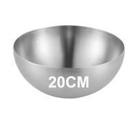 Bhina 1 Pezzi Grande Argento Ciotole Coreane Ciotole in Acciaio Inox Ciotole Coreane Metallo Zuppa di Ciotola Ciotole per Cereali Ciotole per Cereali per Cottura Cucina Servire (20cm)