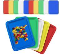 Bhina 10 Pezzi Vassoi D'Arte in Plastica, 27,5 x 21 x 3 CM Vassoio da Portata Multicolore Riproduci Vassoi Delle Attività Vassoi in Plastica per Casa Arte Artigianato Progetti Fai da te Forniture