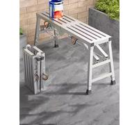 BHLFGKY Piattaforma di Lavoro per imbianchini Portatile Regolabile - Staffe per scaffalature Tecniche Resistenti da 63" x11,75 per Un utilizzo in edilizia Sicuro e Versatile