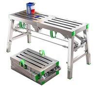 BHLFGKY Piattaforma per ponteggi Pieghevole Portatile ad Altezza Regolabile - Banco da Lavoro in Metallo 180x30 cm, Sgabello per ponteggi per impieghi gravosi per progetti di Costruzione e