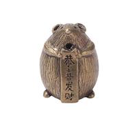 BHLZSY Ornamento da collezione retrò in ottone puro a forma di topo fortunato, congratulazioni per diventare ricchi, manico antico in rame, fermacarte artigianale