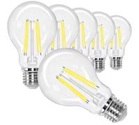 BHMAOYN 12V LED E27 Lampadina a Vite,6W Bassa Tensione Bianca Fredda 5000K,A60 6W E27 Lampadine AC/DC 12-24V Retrò E27 Luci LED 60W Equivalente,Per Camper Camper Marine,Pack of 6