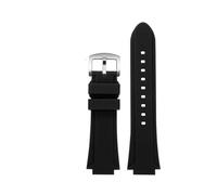 BHMIRUI Bracciale in silicone compatibile con Casio MWA-100H MWD-100H serie modificata impermeabile con bocca convessa cinturino for orologio da uomo in silicone(Black silver pin)