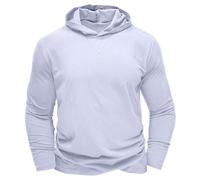 Bhnyku Felpa con cappuccio da uomo, casual, tinta unita, traspirante, a maniche lunghe, con cappuccio, sottile, sportivo, a maniche lunghe, per attività all'aperto, streetwear, bianco, XXL