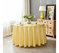 BHOMTY Tovaglia rotonda Tovaglie per hotel Ideale per casa, eventi, conferenze Giallo chiaro Diametro 180 cm