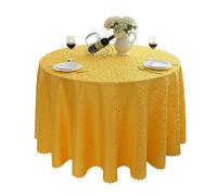BHOMTY Tovaglia rotonda Tovaglie per hotel Ideale per casa, eventi, conferenze Giallo Diametro 320 cm