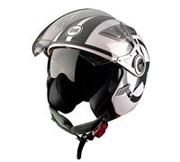 BHR 93280 Casco Doppia Visiera Modello Double 709, Star Bianco, S