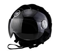 BHR 94484 Ski 820 - Casco Demi-Jet, Nero (Nero Metallizzato), XL (61 cm)