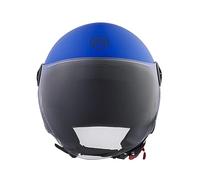 BHR Casco Demi-Jet 832 MINIMAL, Casco Scooter Omologato ECE 22.06 Leggero e Compatto, Ideale per Città e Sottosella, Blu Opaco, L