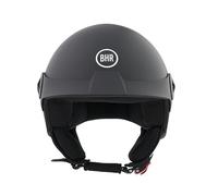 BHR Casco Demi-Jet 833 PEAK, Casco Scooter Leggero e Compatto Omologato ECE 22.06, Peso e Dimensioni ridotte & Design Minimal per la Massima Funzionalità, Nero Opaco, M