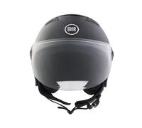 BHR Casco Demi-Jet 834 FLOW - Casco Scooter Estivo Omologato ECE 22.06 con 16 Fori di Aerazione - Casco Vespa con Visiera Antigraffio e Sgancio Micrometrico - Nero Metallizzato L