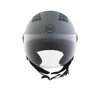 BHR Casco Demi-Jet 834 FLOW - Casco Scooter Estivo Omologato ECE 22.06 con 16 Fori di Aerazione - Visiera Antigraffio e Sgancio Micrometrico, Grigio Opaco, S