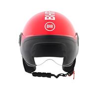 BHR Casco Demi-Jet 835 SPECIAL - Casco Scooter Omologato ECE 22.06 con Visiera a Occhiale Antigraffio - Sgancio Micrometrico e Guanciali Removibili - BHR Red L