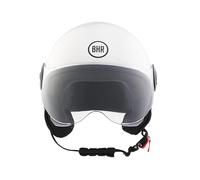 BHR Casco Demi-Jet 835 SPECIAL - Casco Scooter Omologato ECE 22.06 con Visiera a Occhiale Antigraffio - Sgancio Micrometrico e Guanciali Removibili - Bianco M