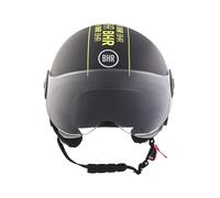 BHR Casco Demi-Jet 835 SPECIAL - Casco Scooter Omologato ECE 22.06 con Visiera a Occhiale Antigraffio - Sgancio Micrometrico e Guanciali Removibili - Cool Black S